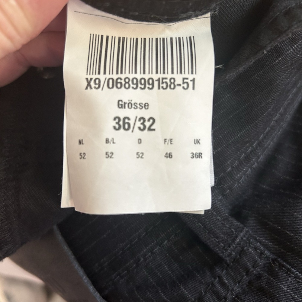Gardeur Nigel 1 Pants Mens 34x32 Black With Thin White Stripes 5Pocket Stretch - Picture 6 of 16
